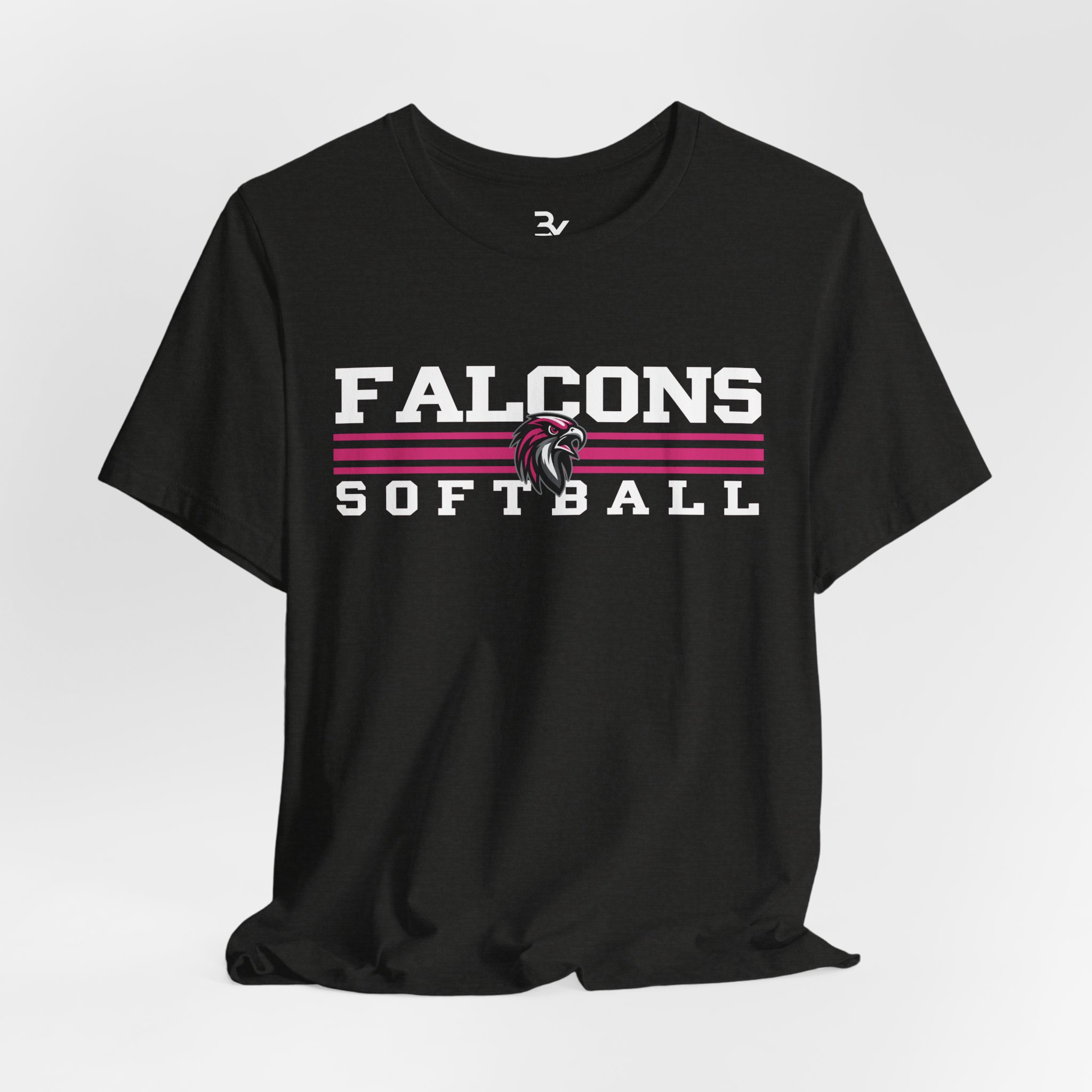 Adult Cotton Tee: Classic Lines Softball (Pink) - Image 6