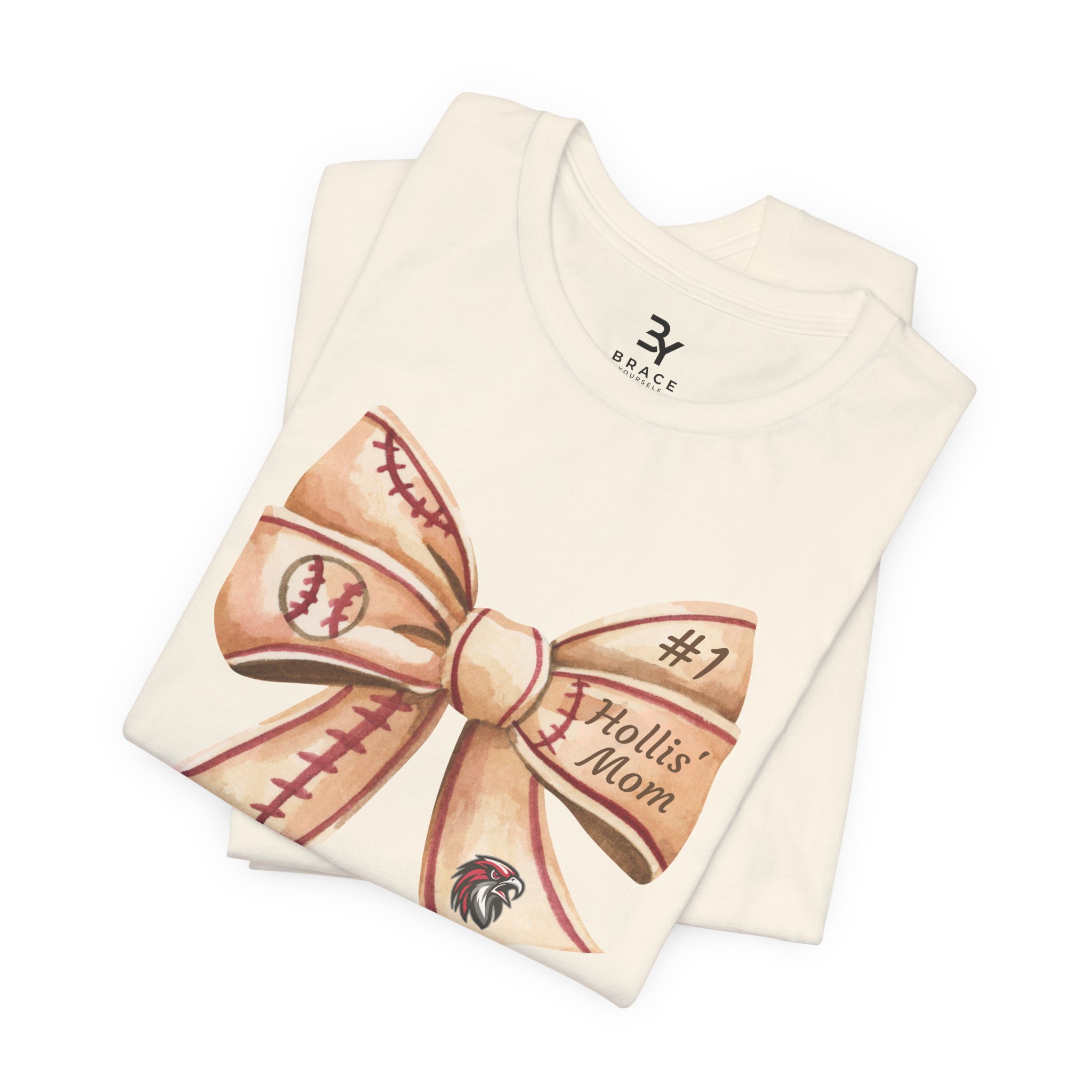 Personalized Baseball Bow Cotton Tee - Image 12