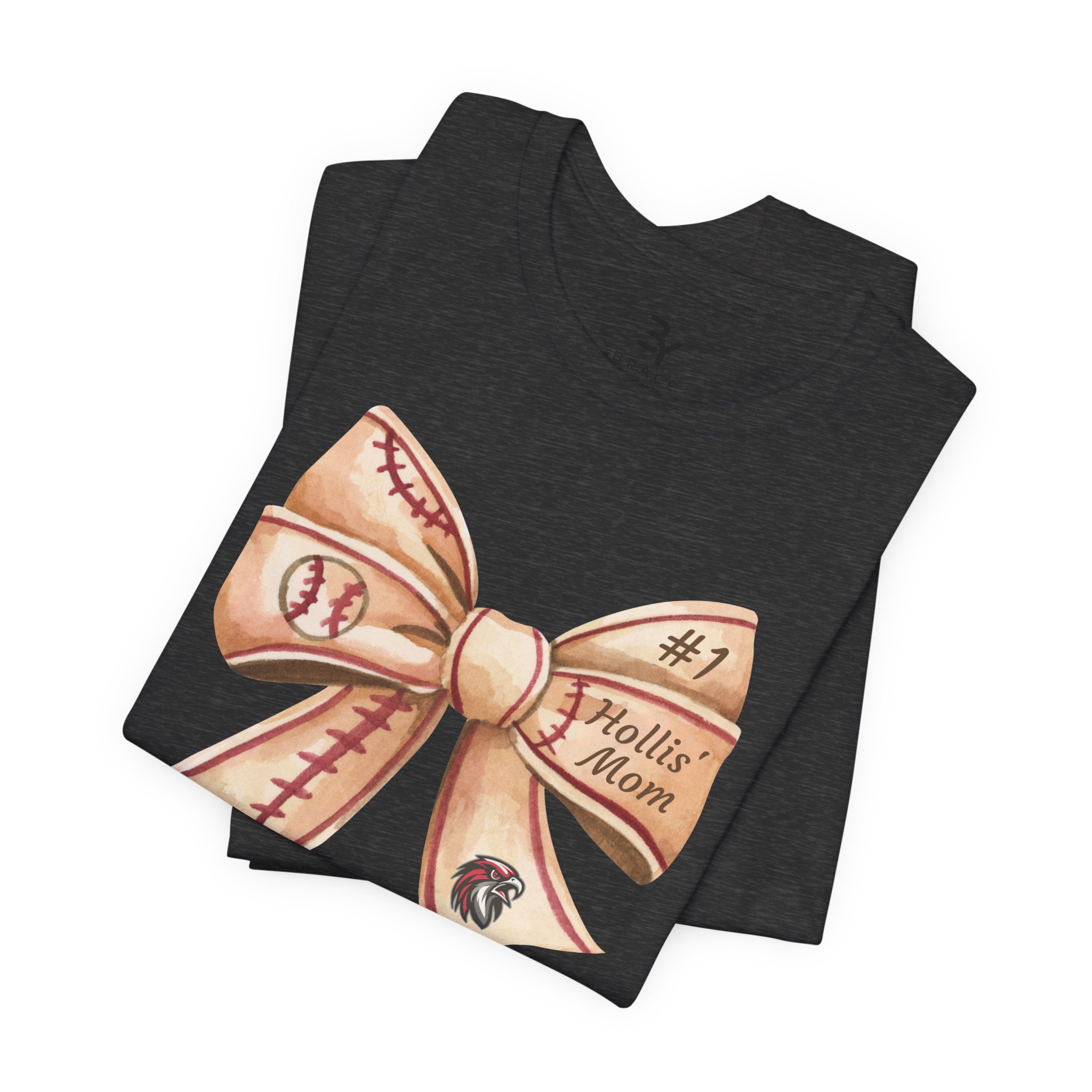Personalized Baseball Bow Cotton Tee - Image 15