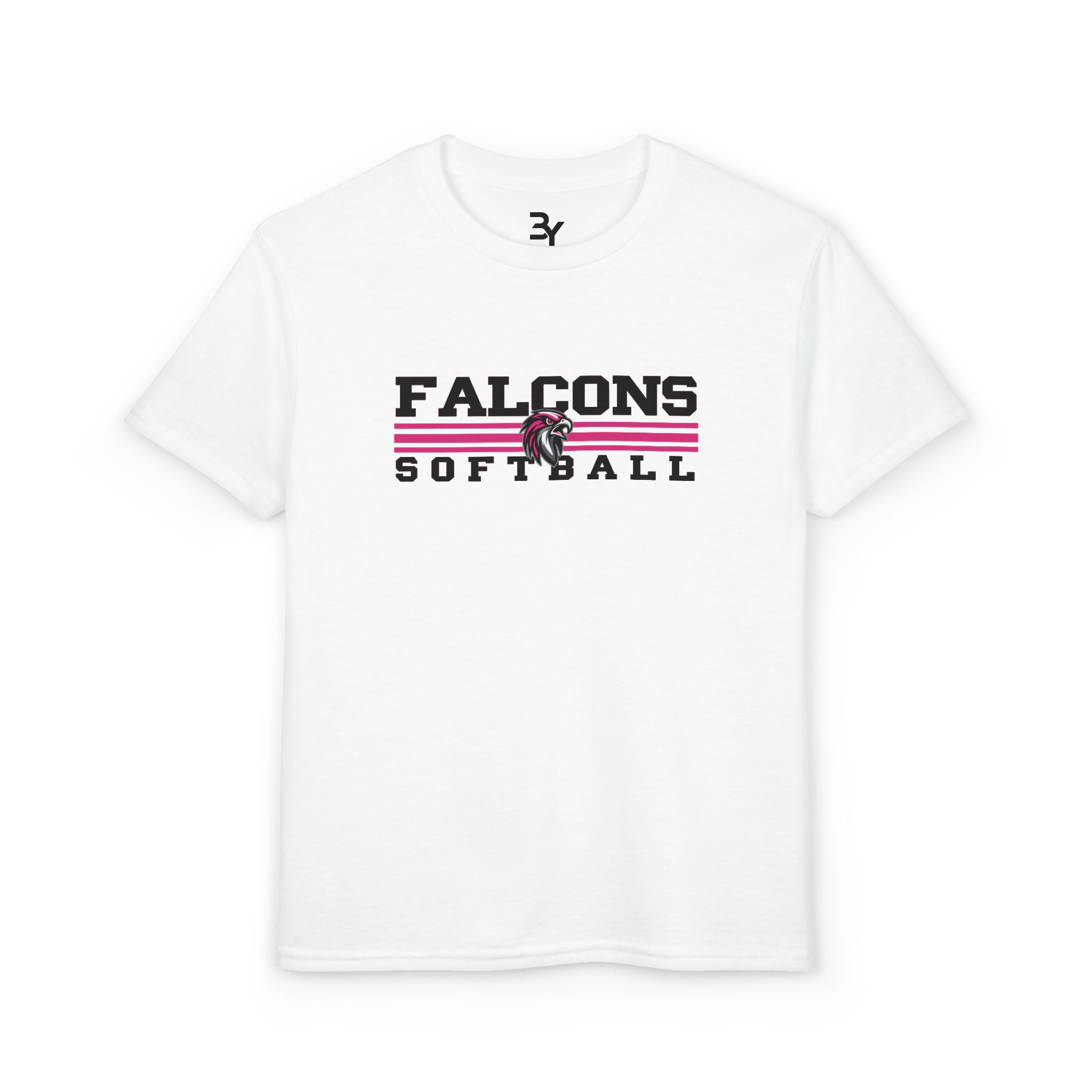 Youth Premium Tee: Classic Lines Softball (Pink) - Image 4