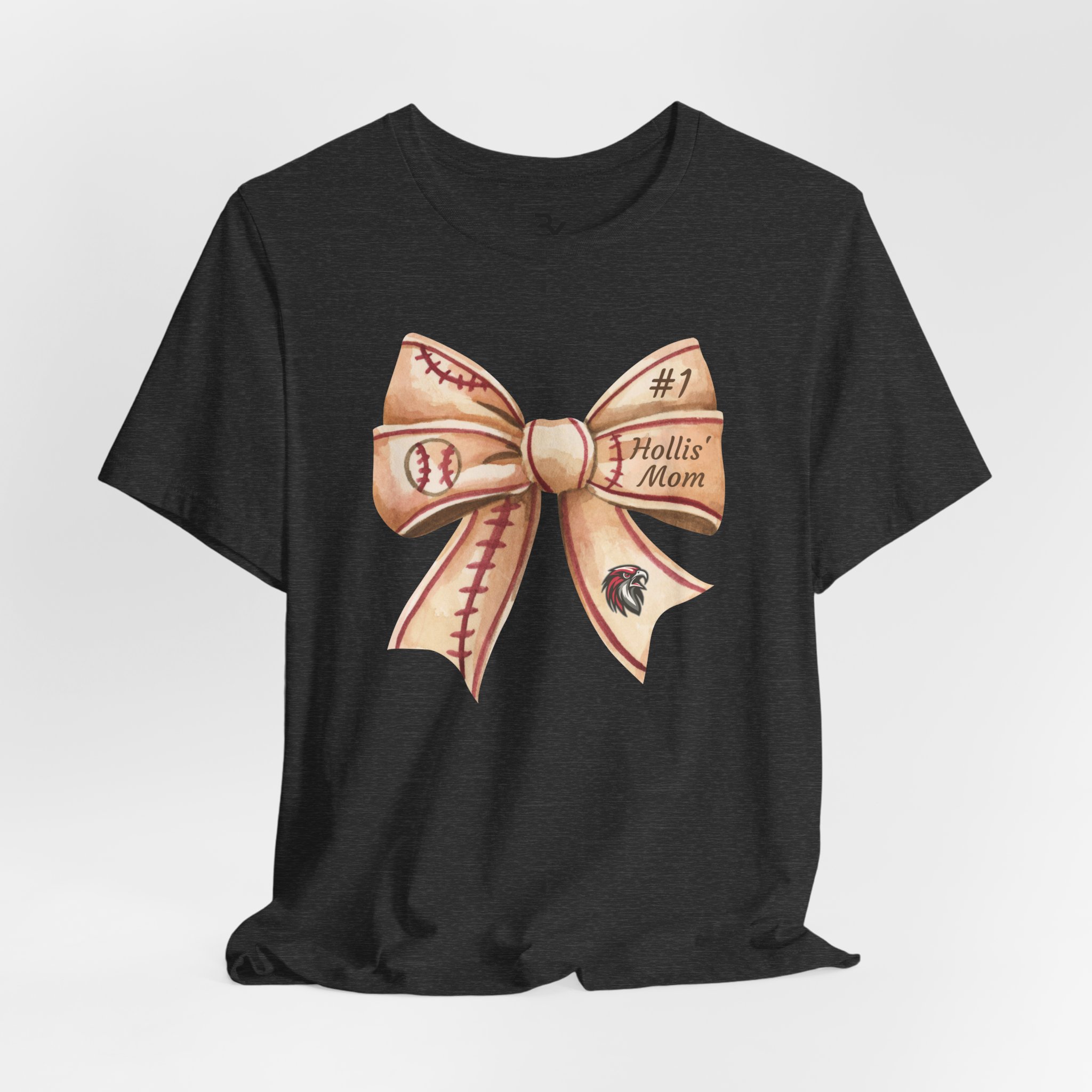 Personalized Baseball Bow Cotton Tee - Image 14