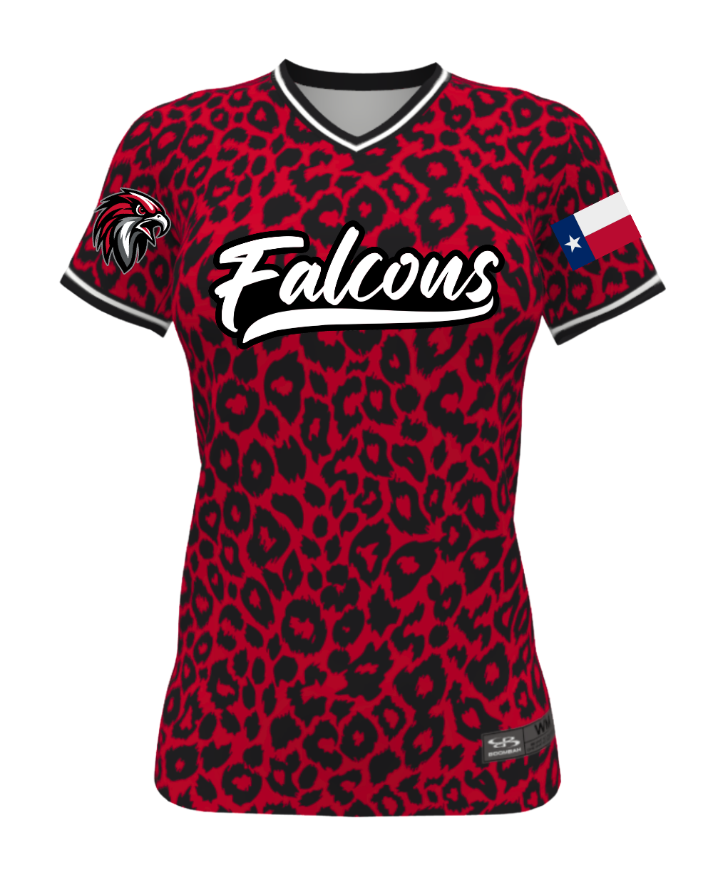 V-Neck Softball Jersey: Cheetah Falcons