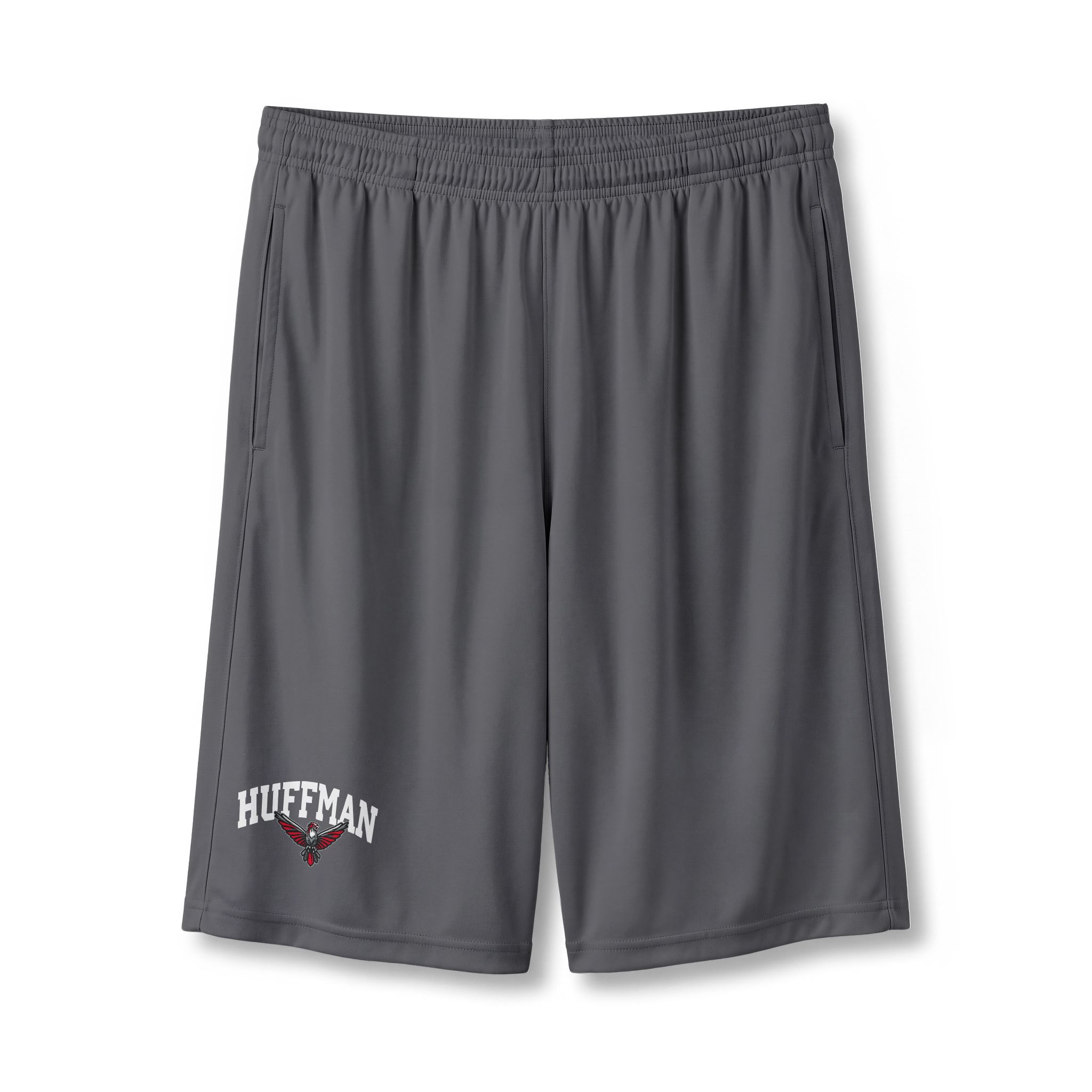 Adult Block Huffman Red Athletic Shorts - Image 3
