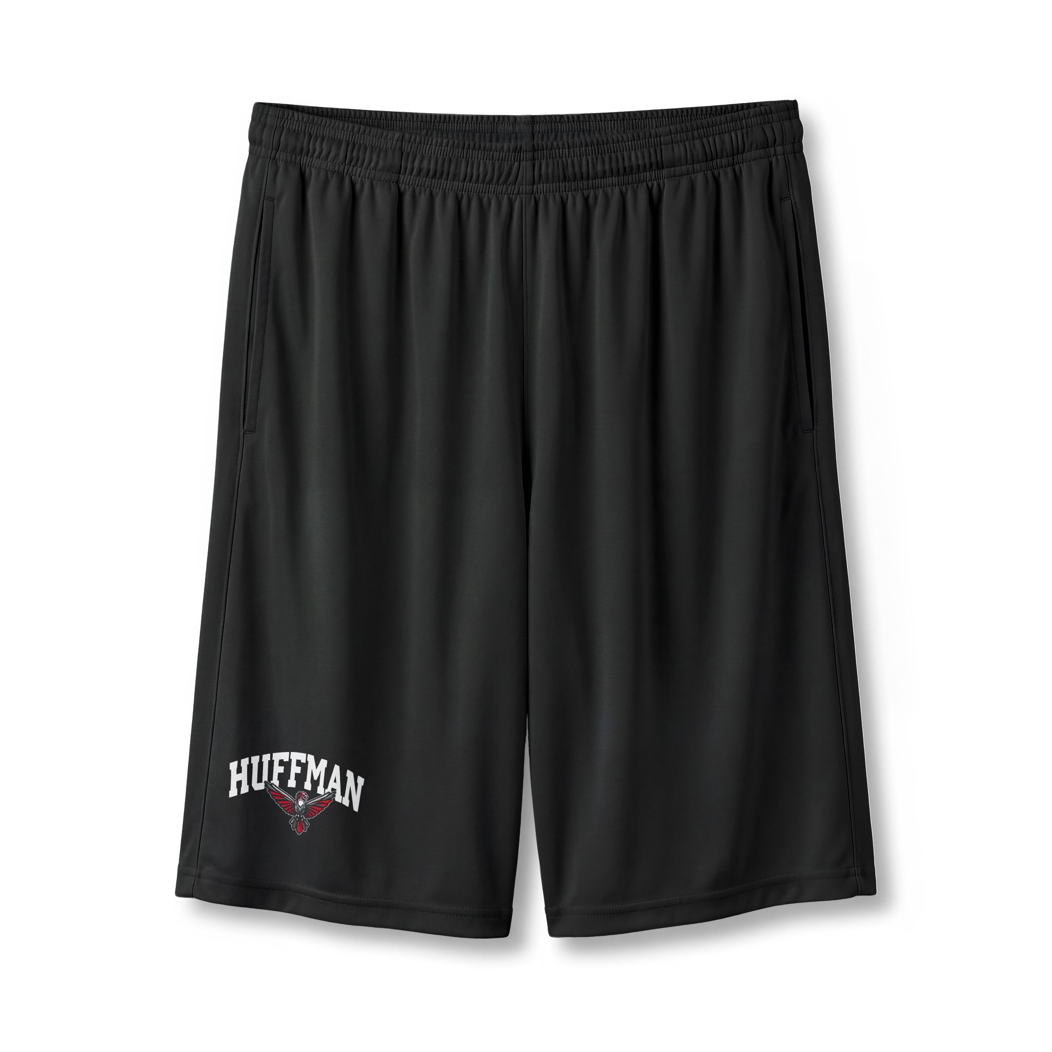 Adult Block Huffman Red Athletic Shorts - Image 2