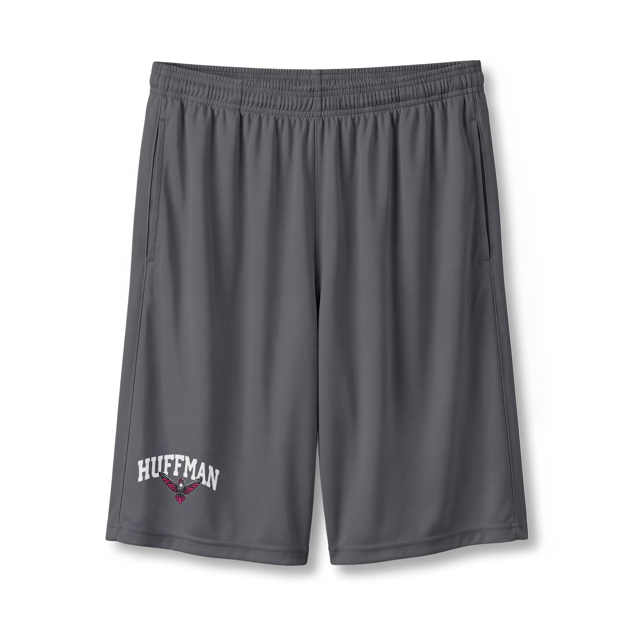 Adult Block Huffman Pink Athletic Shorts - Image 3