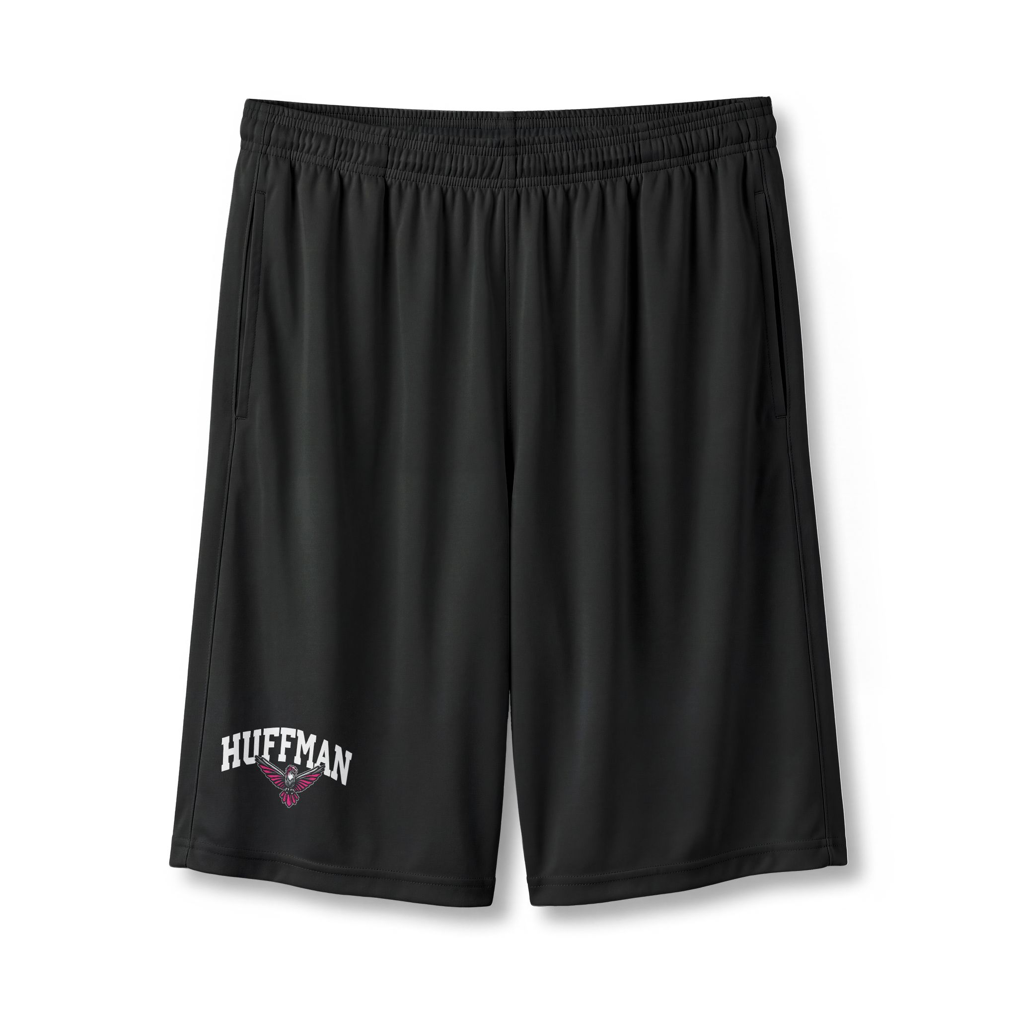 Adult Block Huffman Pink Athletic Shorts - Image 2